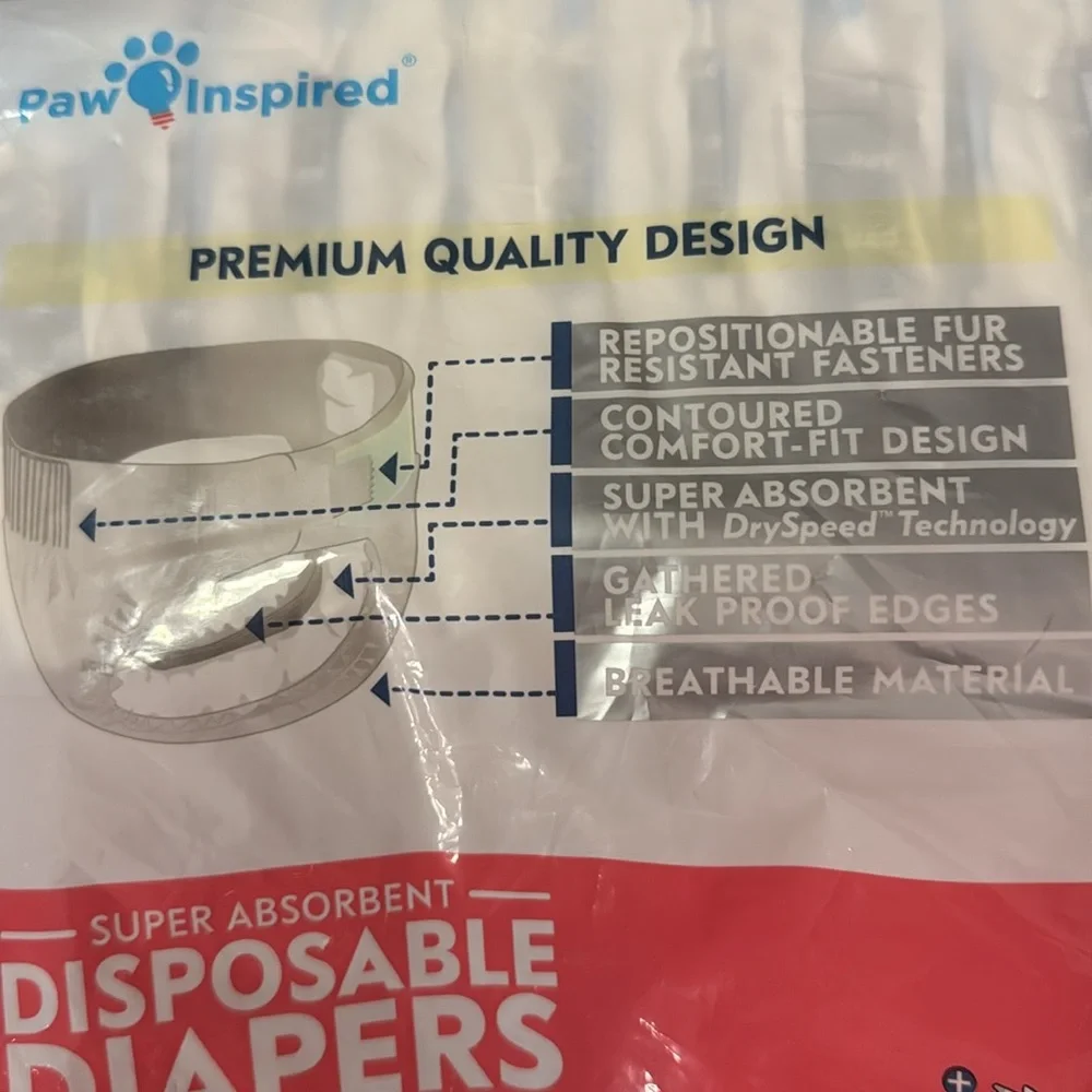 Pet Diapers (Open Pkg.) Medium